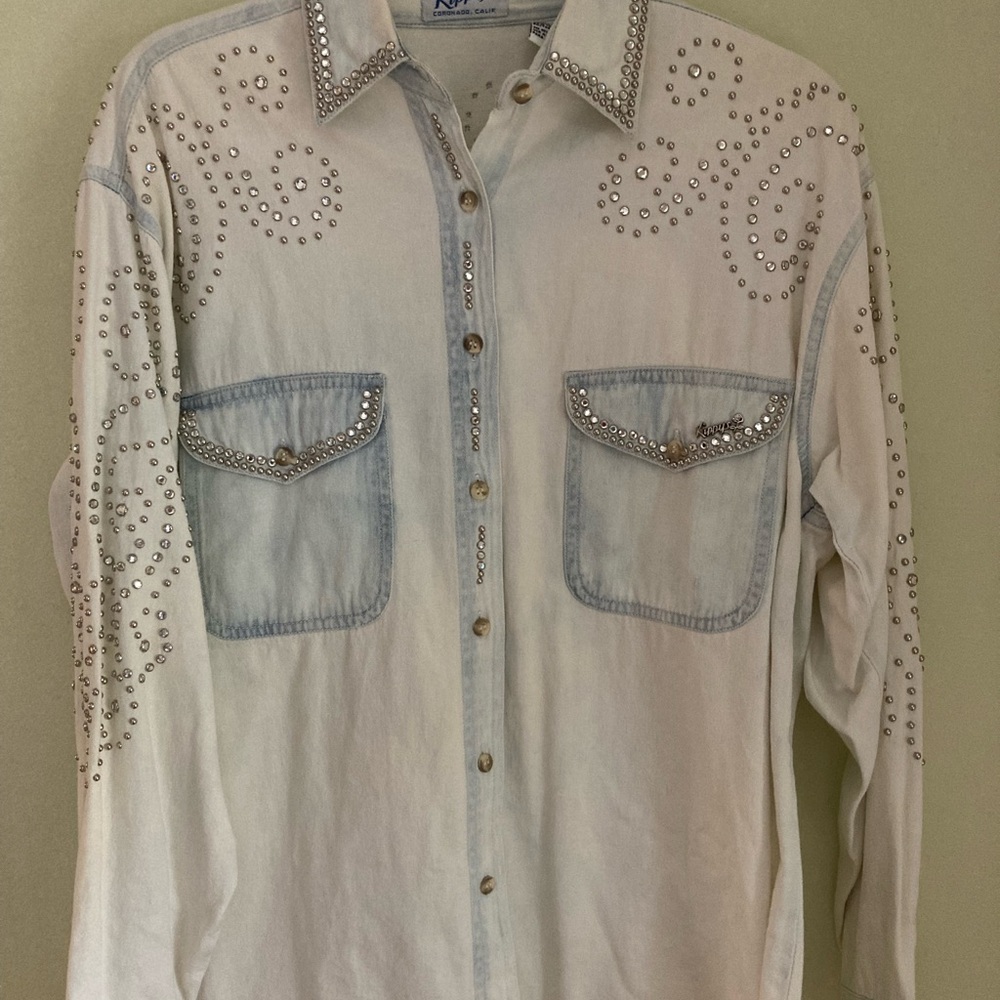 Kippys Light Denim Shirt with Silver Studs